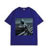 Selfie Chat avec Requin T-shirts Graphiques Drôles Hommes Femmes Mode Vintage Manches Courtes T-shirts Été Lâche Coton T-shirt