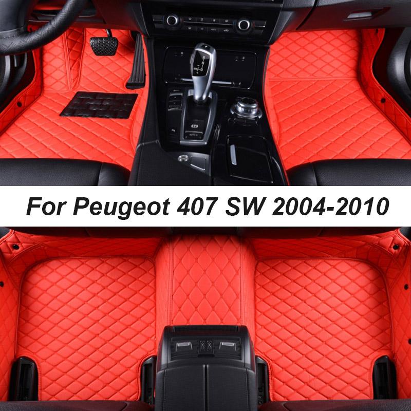 

Автомобильные коврики для Peugeot 407 SW 2004-2010, дропшиппинг, центр, аксессуары для интерьера, 100% подходят, кожаные ковры, коврики для ног