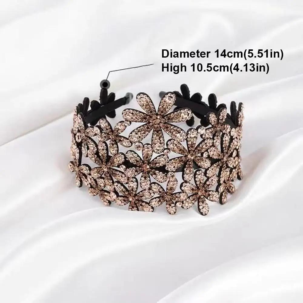 Elegant Crystal Rhinestone Hairband Flower Anti-slip Hair Claws Hair Clips for Girl Headband Hair Accessories
