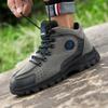 Outdoor Hiking Shoes Men Anti-Slip Plush Thick-Soled Breathable Comfortable Ankle Boots Men Durable Casual Shoes Men