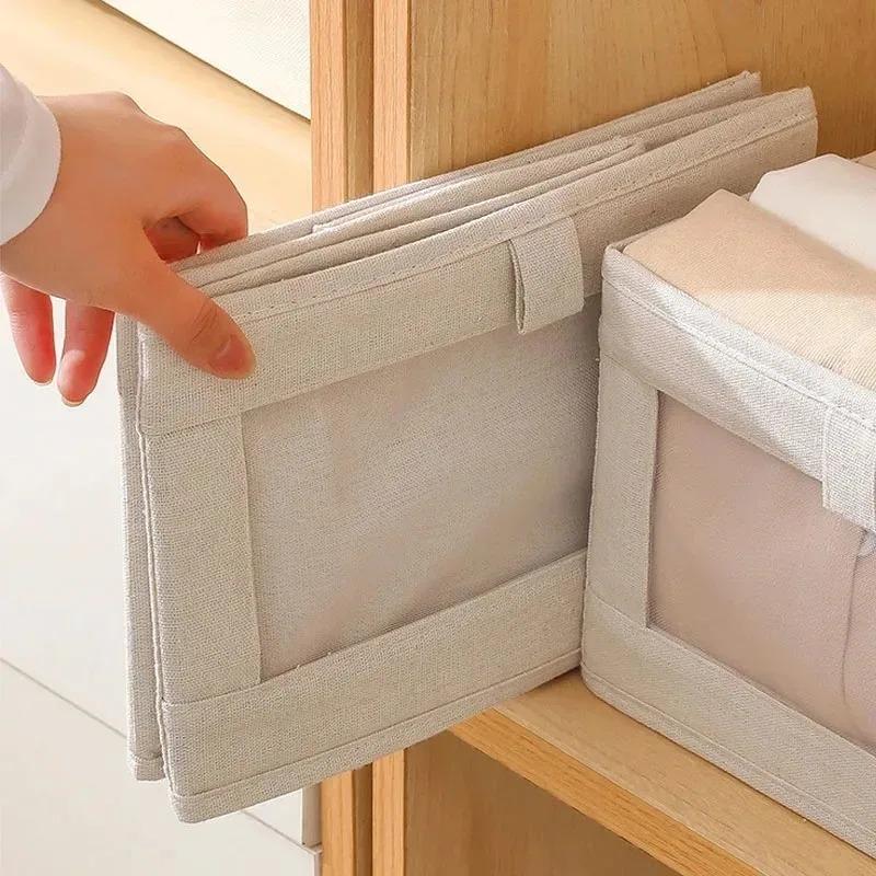 1Pcs Storage Box Drawers Fabric Foldable Boxes and Clothes Organizers of Cabinets for Bedroom Wardrobe Organization Home