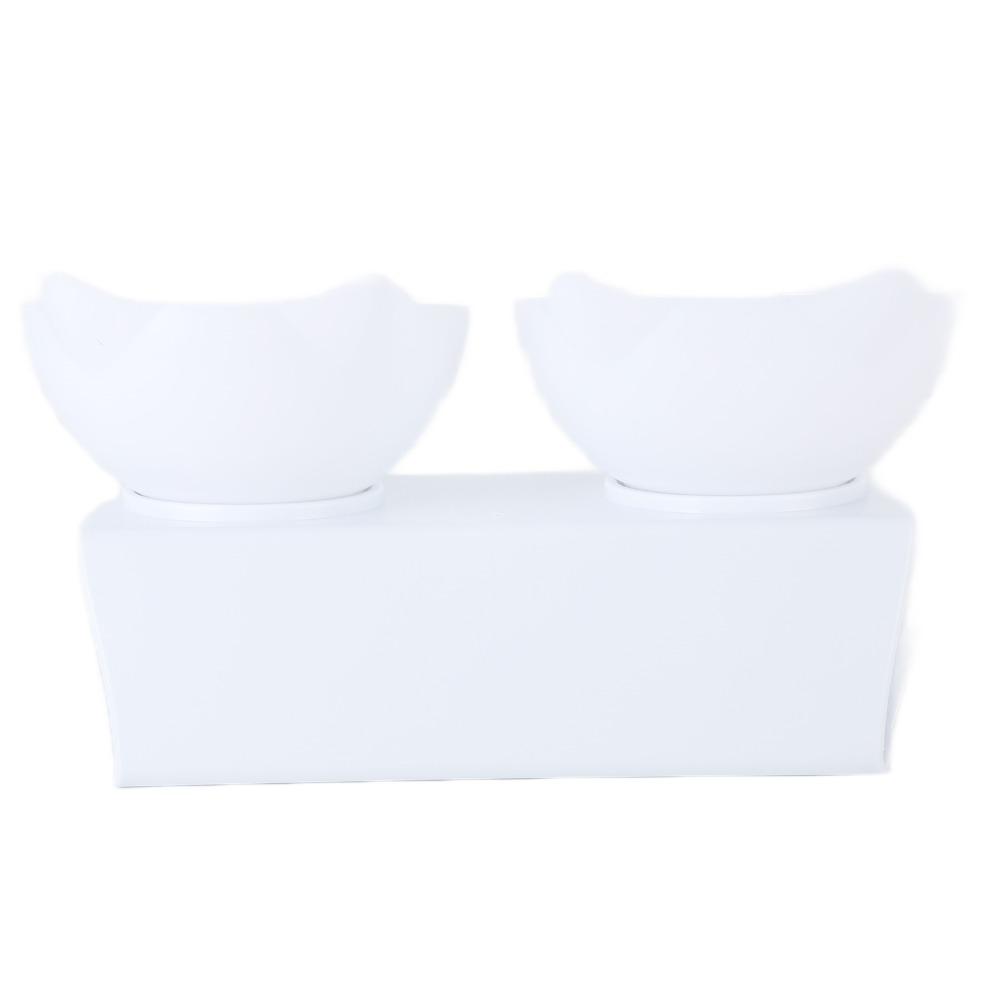 Cat ear shape Pet Double Bowl Transparent body Neck Protector Bowl Dog food & water serving