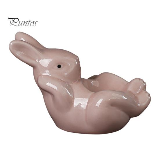 Подставка для яиц в виде лежащего кролика, керамическая подставка для яиц в виде кролика, пасхальное украшение, подставка для яиц всмятку, обеденный стол, сувениры для весенней домашней вечеринки розовый