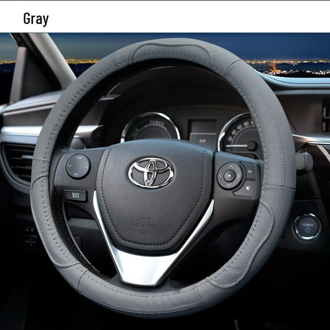 Premium Cowhide Leather Steering Wheel Cover - Anti-Slip, Wear-Resistant, Breathable, Universal Fit for All Seasons