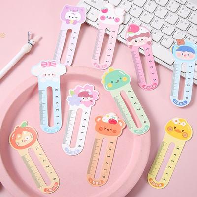 50 Stück/Set Kawaii Tierstil Schuppenform Lesezeichen Markierung Lesezeichen Buchseitenmarkierung Buchclip
