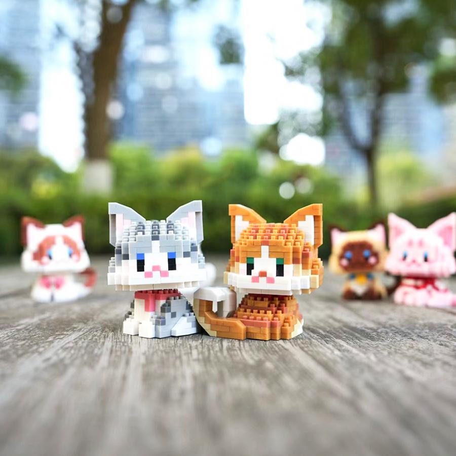 Non-Toxic Cartoon Toys Animals Micro Building Blocks Pet Cats Models Diamond Bricks Diy Educational Toys For Kids Gifts