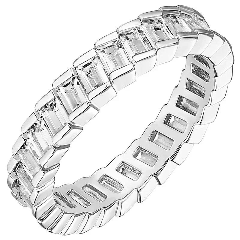 Women S Geometric Minimalist Ring Zircon Quadrilateral Design Fashionable Crystal Inlaid Diamond Jewelry Wholesale 10