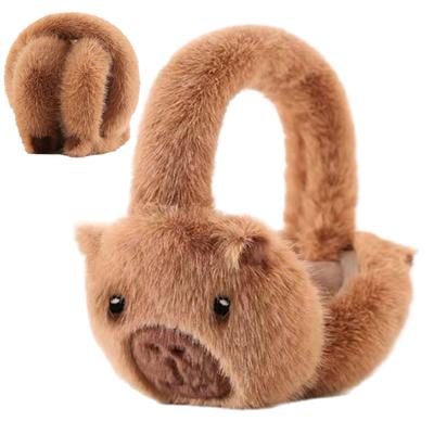 Ear Warmers Cartoon Capybara Plush Protectors Foldable Winter Ear Covers for Commuting Outdoor Sports Skiing Snow Cold Weather