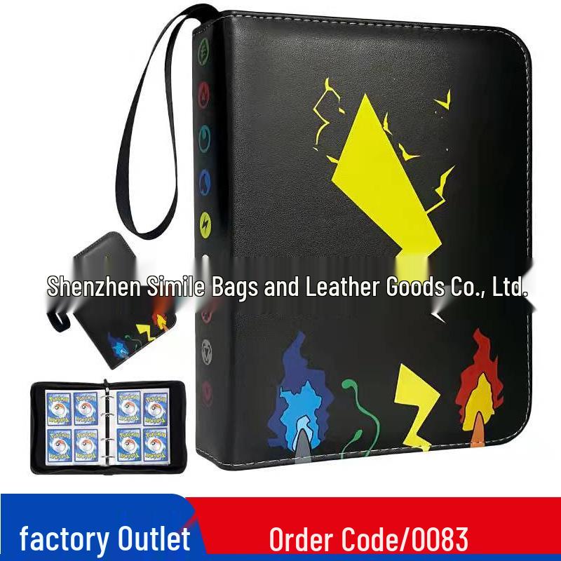 Pokémon Cartoon PU Game Card Collection Book with 4-Grid and 9-Grid Layouts
