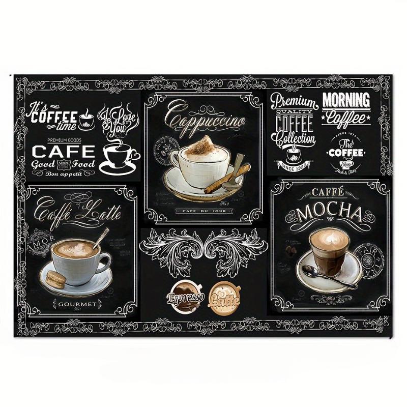 Langlebige Gummi-Kaffeetrockenmatte für Küche und Café Retro-Druck Diatomeenerde Tischmatte Kaffeegeschirr Zubehör Heimdekoration