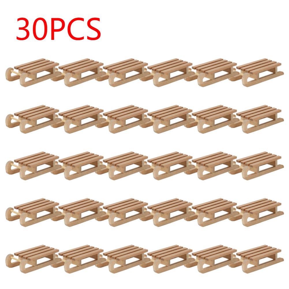 Mini Simulation Snow Sled Handmade 1/12 Wooden Sleigh Desktop Craft Home Decor Crafts Snow Sled Ornament Odorless for Doll House