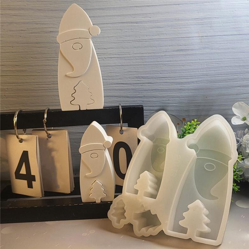 Santa Beard Faceless Gnome Silicone Mold Christmas Dwarf Ornament Molds Inlay Xmas Tree Plaster Casting Molds Partydecor