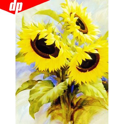 5D DIY-diamantmålning solros hel rund diamantmosaikbroderi strassbild