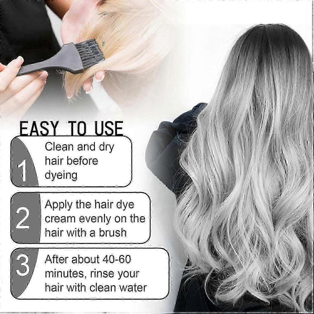 Crema Colorante per Capelli Naturale Grigio Argento, Colorazione Argento Unisex, Moda a Lunga Durata, Non Sbiadisce e Facile da Applicare