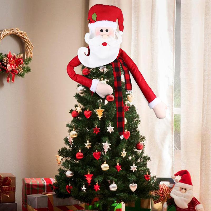 Christmas Decoration Supplies Christmas Tree Top Star Santa Claus Christmas Snowman Christmas Deer Tree Top Decoration Supplies