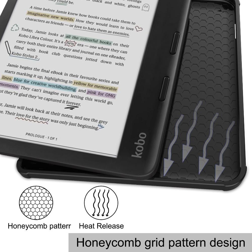 TPU Soft Y Shape Full Cover Case for Kobo Libra Colour Libra 2 E Reader Shockproof Anti Scratch Protective Shell