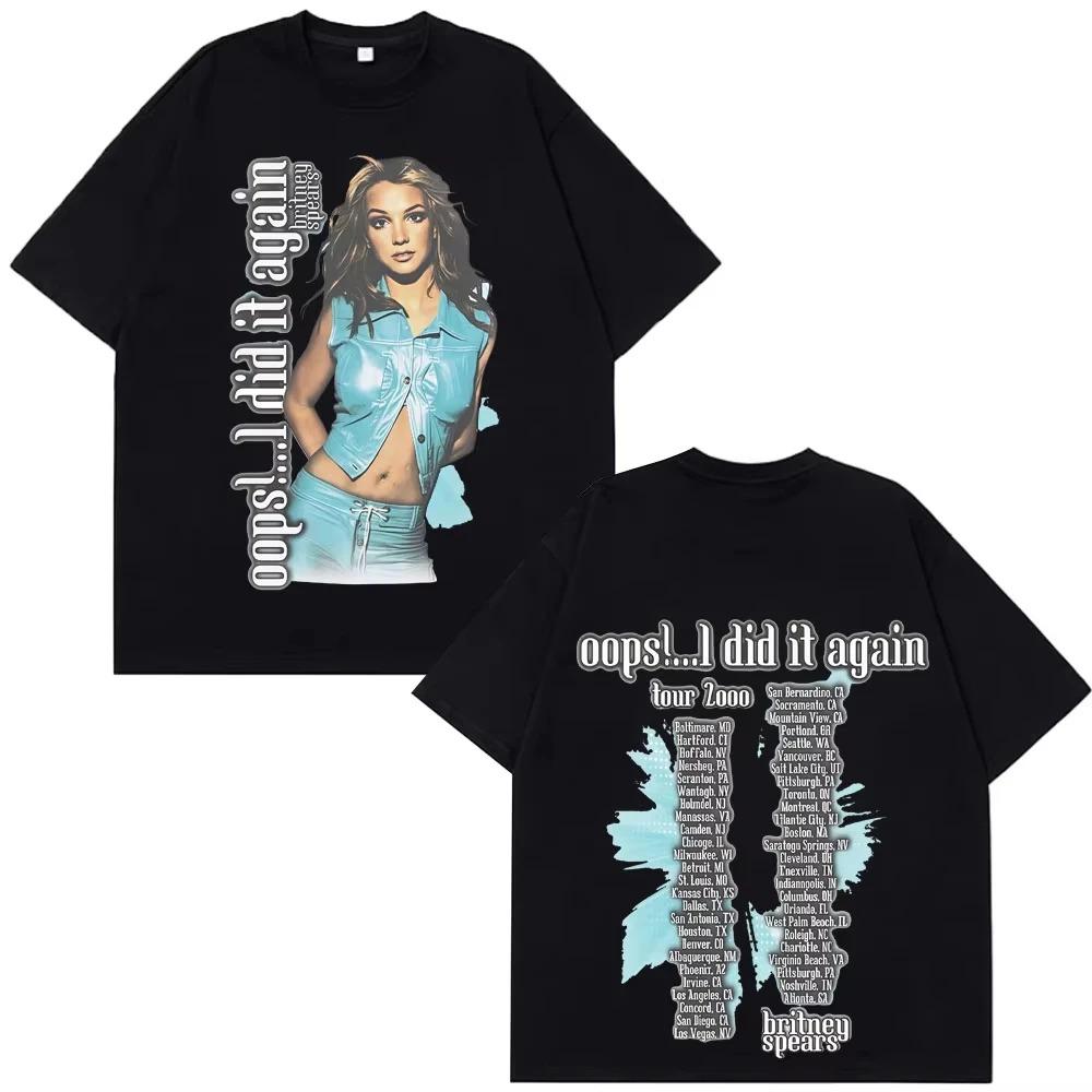Britney Spears Oops I Did It Again 2026 Tour TShirt Mens Fashion Hip Hop 2026 Spring Summer Couple Casual Wear Tshirts S