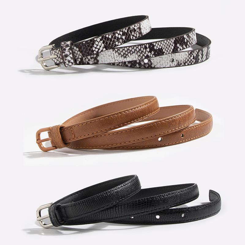 The New Animal-patterned Heart-shaped Circle Five-pointed Star Buckle Thin Waist Belt Set Is A Fashionable and Versatile Match for Women's Skirts