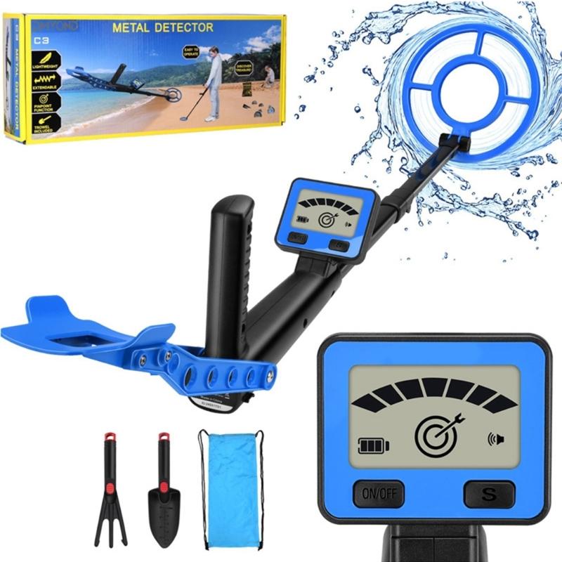 Kids Metal Detector Lightweight 1.2lbs Adjustable 60cm To 79cm Rod Secure Battery Cover Detects Gold Silver Coin Jewelry 10cm Underground Depth
