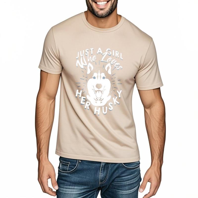 New Arrived Oneck Tshirt Streetwear Just A Girl Who Loves Her Husky Trendy For Her Tee Shirt Soft Cotton Tee Essential Tee
