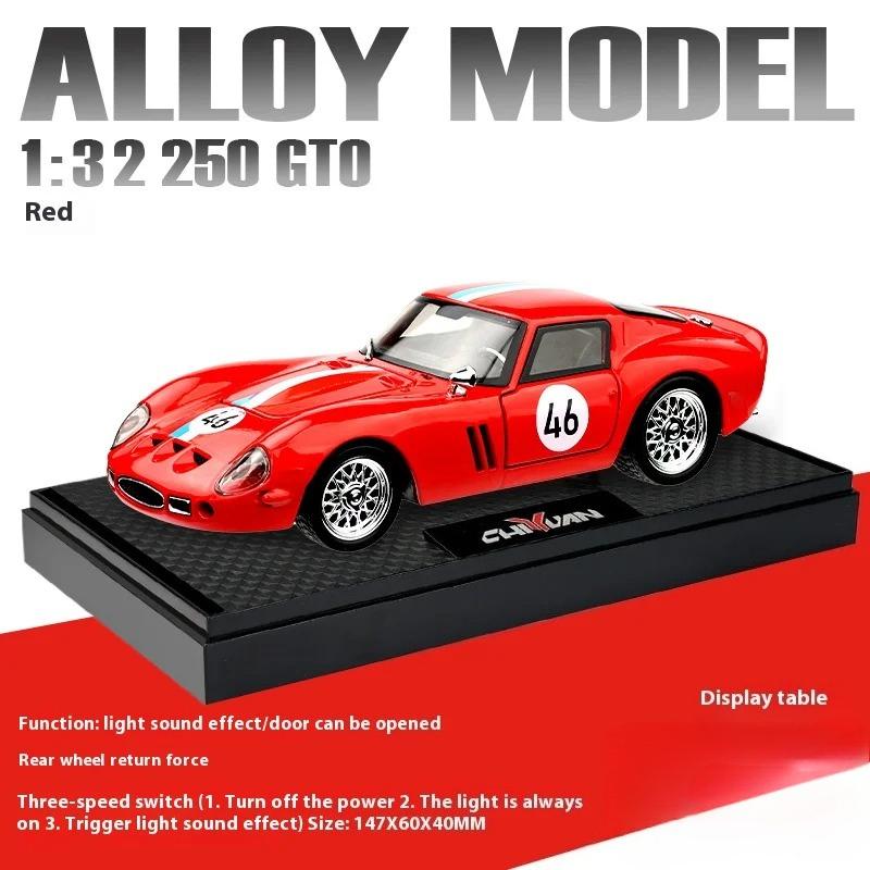 

1: 32 250-GTO Alloy Car Model High Simulation Diecasts Toy With Sound And Light Pull Back Vehicles Decoration Toys For Kids Gift