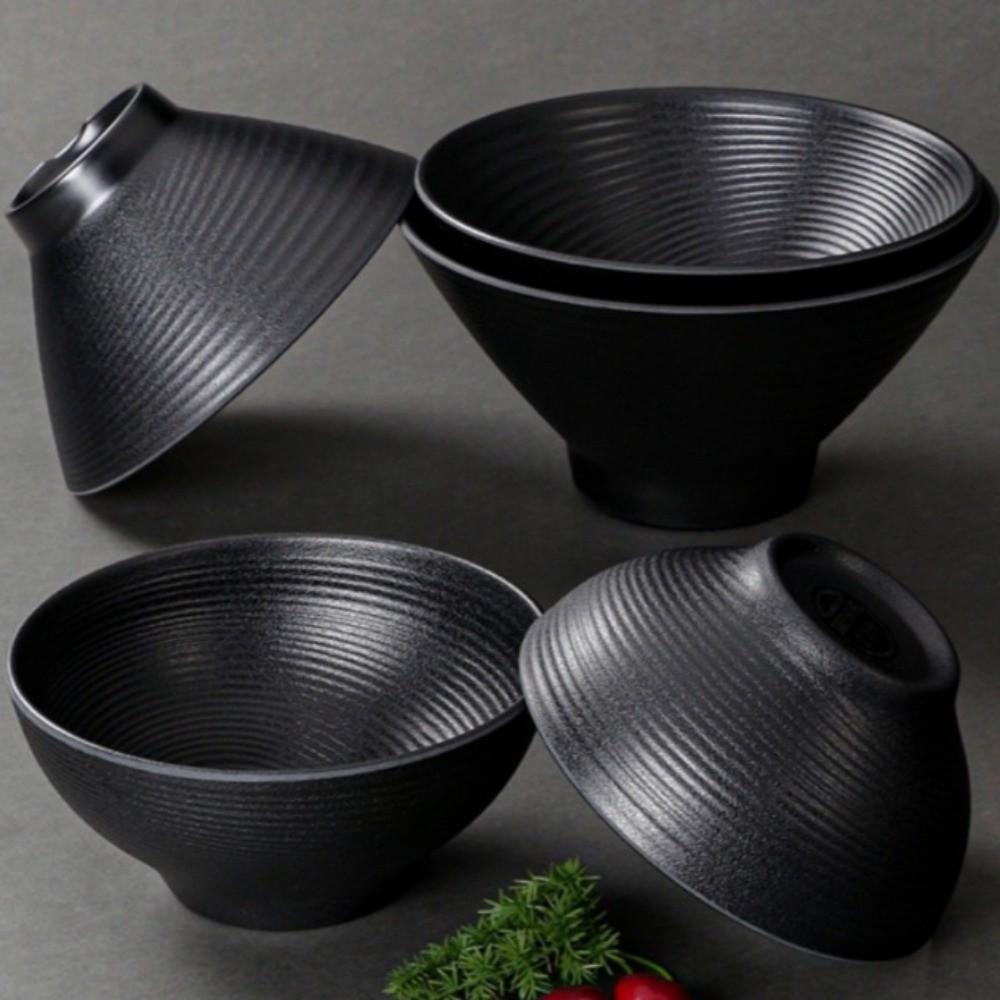 Imitation Porcelain Melamine Bowls Black Food Containers New Ramen Bowl  Tableware