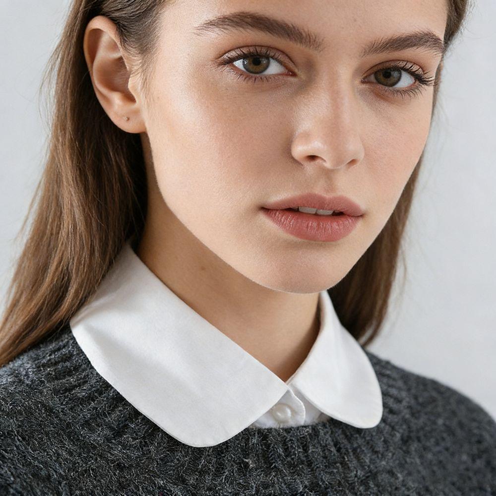 Fashion Detachable Fake Collar White Black Cotton False Collar Lapel Collar Blouse Sweater Shirt