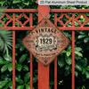 2D Flat, 1pc Suitable for Home & Shop Wall-Mounted Retro Sign - Vintage 1929 Limited Edition Ornate Industrial Plaque, Metal Decor for Diner, Cafe