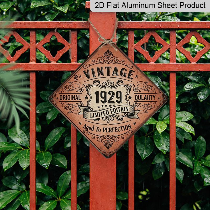 2D Flat, 1pc Suitable for Home & Shop Wall-Mounted Retro Sign - Vintage 1929 Limited Edition Ornate Industrial Plaque, Metal Decor for Diner, Cafe