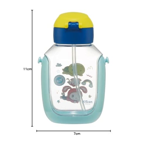 Skater Water Bottle with Straw, 530ml, Maizen Sisters Straw Water Bottle, One-Push Operation, for Girls, PDSH6DX-A
