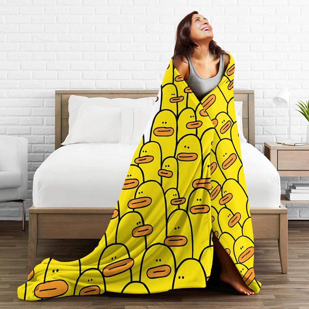 Yellow Duck Plush Blanket Students  Flannel Throw Blanket For Home Decor Warm Custom Quality Bedspread Gift