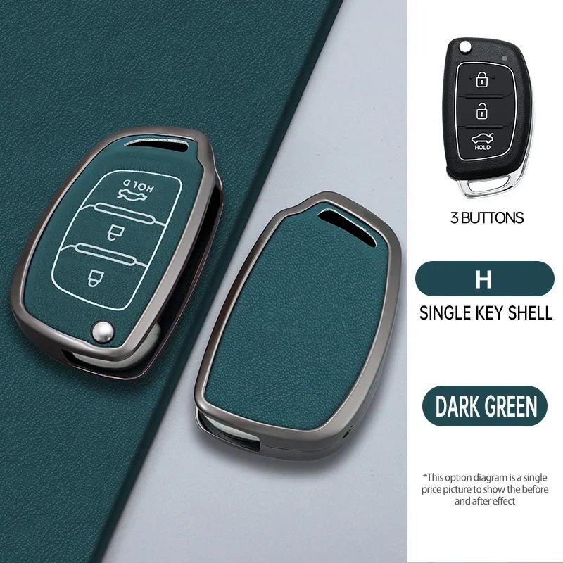 Housse de clé de voiture 3/4 Boutons Pour Hyundai Ix35 I30 I20 Tucson Sonata Fe Creta Ix25 Ix45 I10 I40 Verna Solaris Mistra Elantra Accent gray