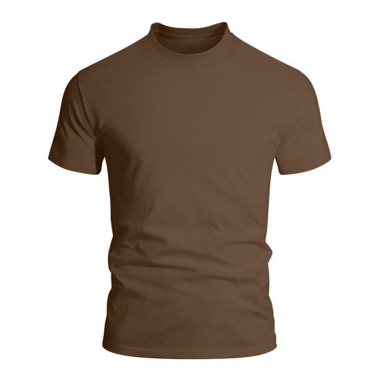 

Men Slim T-Shirt Crew Neck Short Sleeve Summer Tee Casual Solid Color Tee Shirt for Gym Street Beach L кавовий