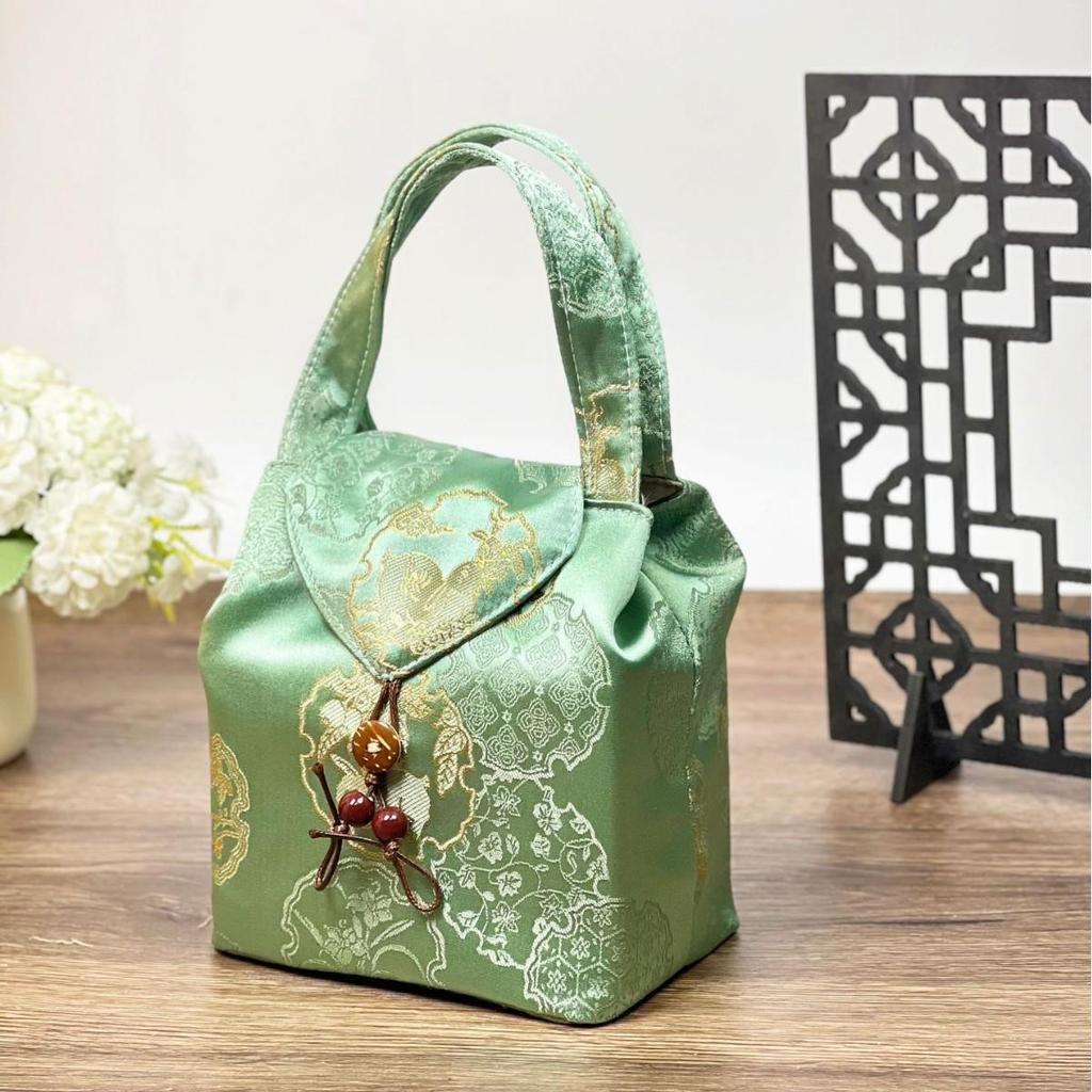 Brocade Tea Set Storage Bag: Portable, Customizable Cloth Bag for Tea Can Storage