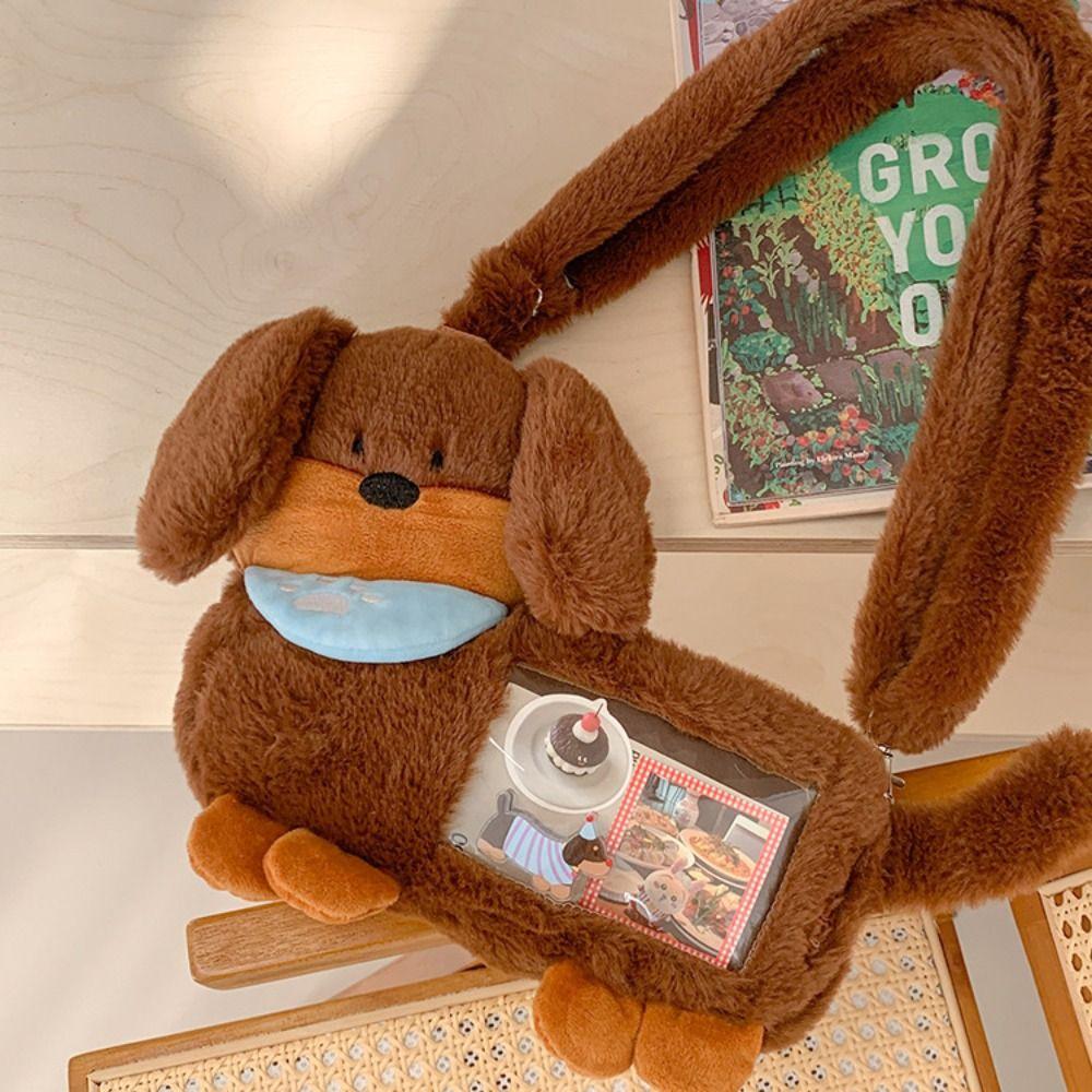 Y2K Dachshund Dog Shoulder Bag PVC Cartoon Ita Bag Daily Transparent Handbag Women