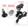 1Set Reptile Heating Lamp Kit 360 Degree Rotation Clamped UVA/UVB Lamp Rack Thermometer Hygrometer EU Plug 25/50/75/100/150/200W