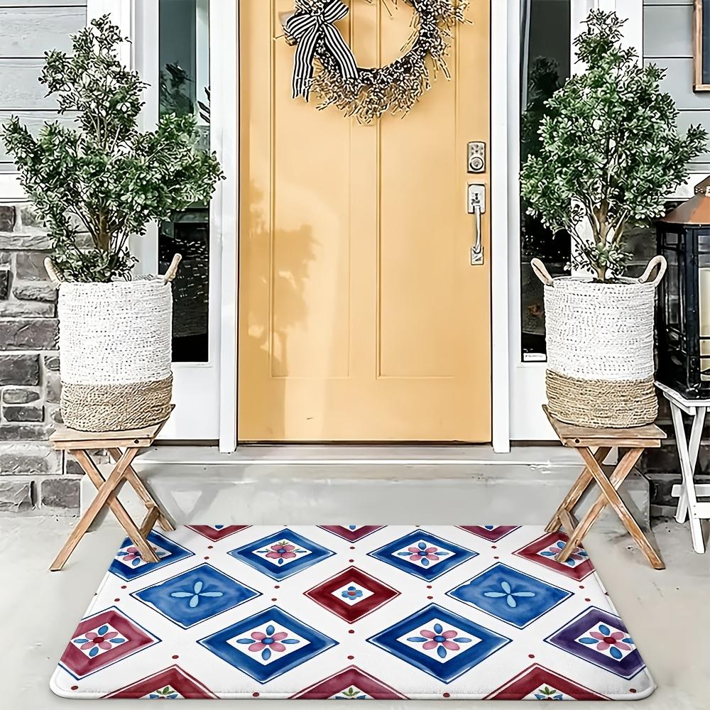 Decorative Entrance Doormat Mat Floral Pattern Area Rug Home Decor Indoor Outdoor Welcome Mat Utility Mat 40x60cm Cute Rug for P