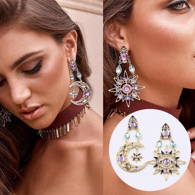 Orecchini By The Sea Orecchini con pendente a forma di stella e luna, gioielli alla moda, romantici e carini