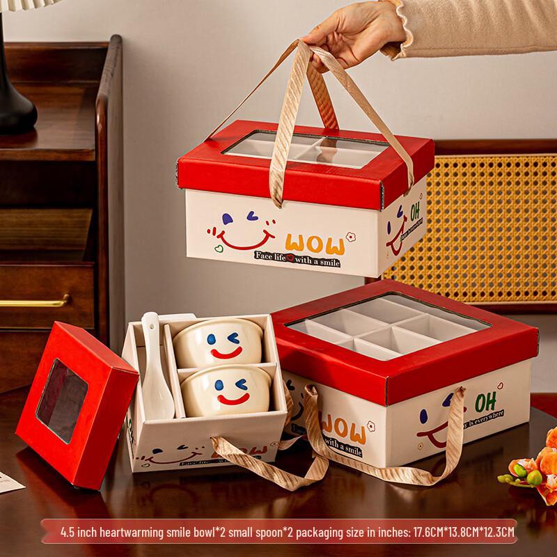 Ceramic Bowl and Spoon Dinnerware Gift Set