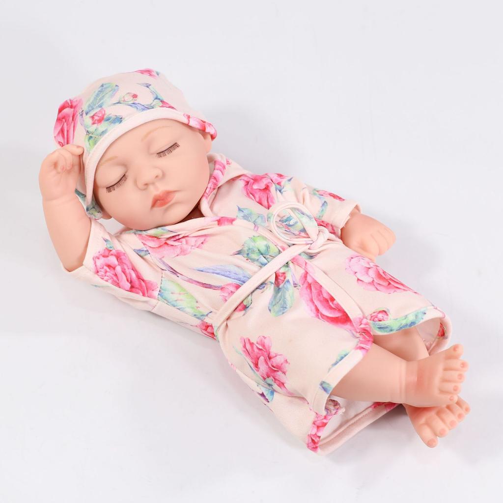 Mini 11-inch Reborn Doll with Closed Eyes, Simulation Baby Doll for Little Girls, Early Education Sleeping Doll