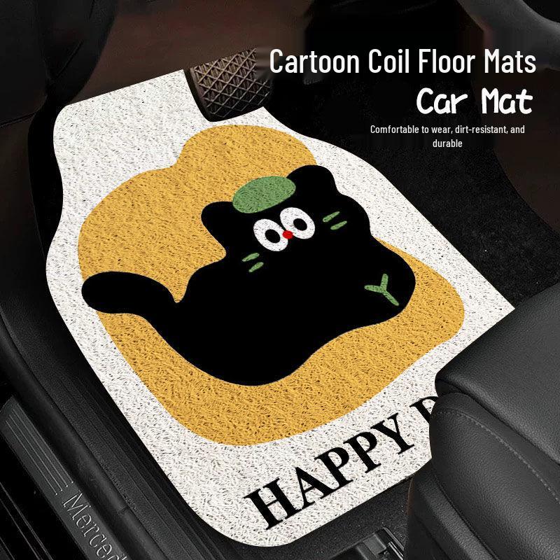 Universal Cartoon Car Interior Foot Mats - Scratch & Wear Resistant Set