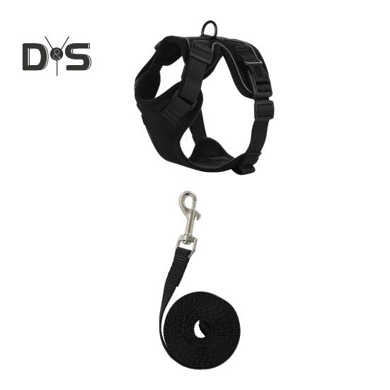 Katzengeschirr und Leine zum Spazierengehen, verstellbares, ausbruchsicheres Katzenwestengeschirr mit Reflektorstreifen für mittelgroße und große Kätzchen