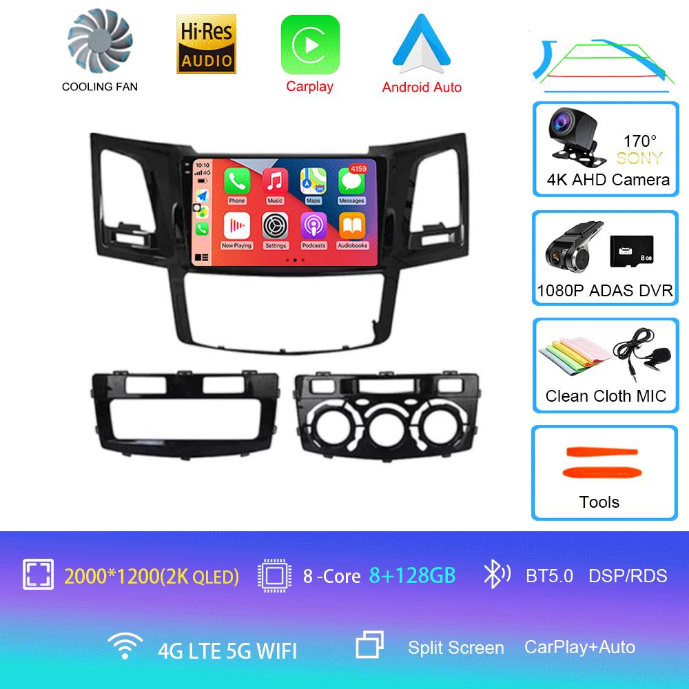 Car Radio Android 14 Carplay Multimedia Player For Toyota Fortuner Hilux Revo Vigo 2005-2007 Autoradio Stereo 2din Head Unit