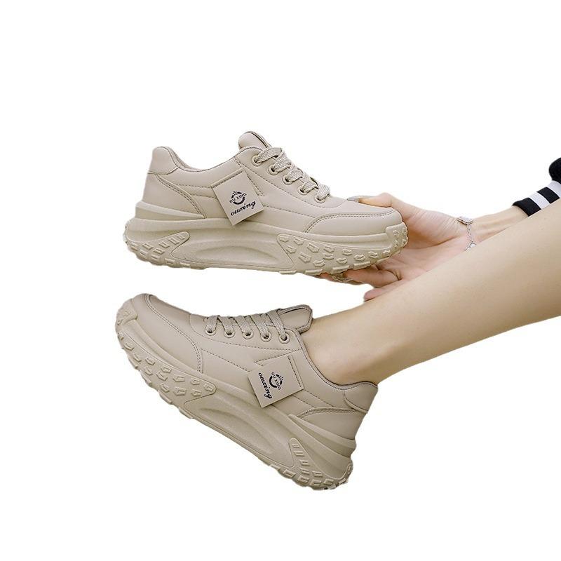 Adidași de damă de primăvară, pantofi albi mici, pantofi noi cu platformă, pantofi de tată, pantofi de bord versatili și respirabili pentru studenți, pantofi de damă