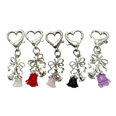 Stylish Floral Bowknot Phone Strap Charm Versatile Key Rings Key Chain Portable Keychain Lanyard for Fashion Enthusiasts