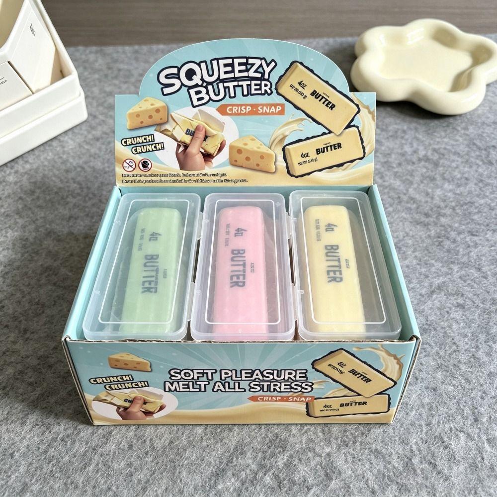Wax Coating Butter Stick Squishy Sound Crispy Butter Bar Toy Crunchy Butter Stick Adult Kids