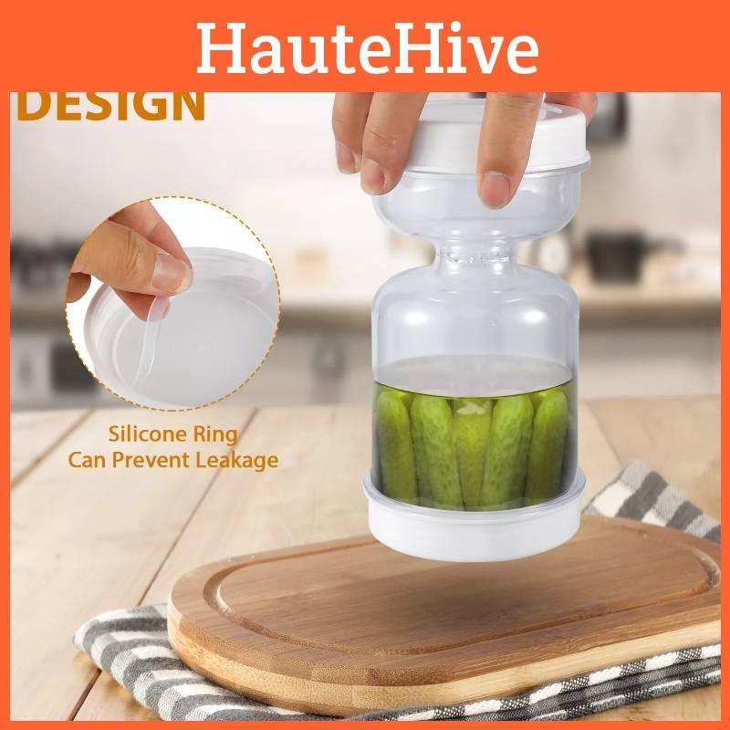 Moderner minimalistischer 300ml Acryl-Gurkenglas für Trocken-Nass-Trennung in der Küche
