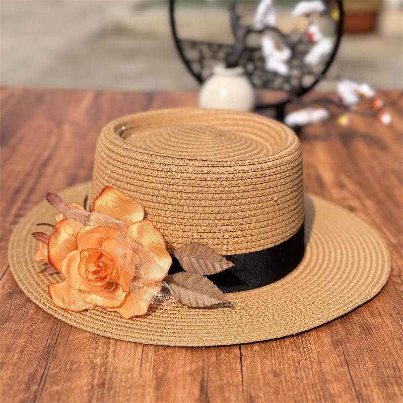 New Hat Flower Resort Beach Hat Summer Sun Hat Sun Hat Seaside Sun Protection French Ladies Sunshade
