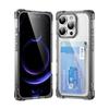 Card Case Phone Case Two-in-one Can Hold ID Card Bus Card Transparent Hard Shell Anti-fall Commuter Phone Case with Card Holder