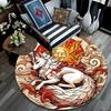 1pc Soft, Absorbent & Non Slip Fox resting on a cloud Round Rug Soft Circle Rug for Living Room & Bedroom Decor, Chair Mats, and Unforgettab